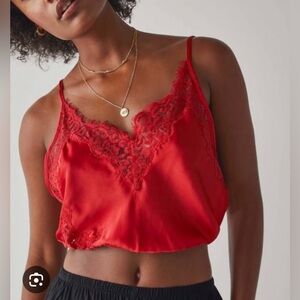 Free People Night Out Blouson Brami in Ruby Red size L; NWT
